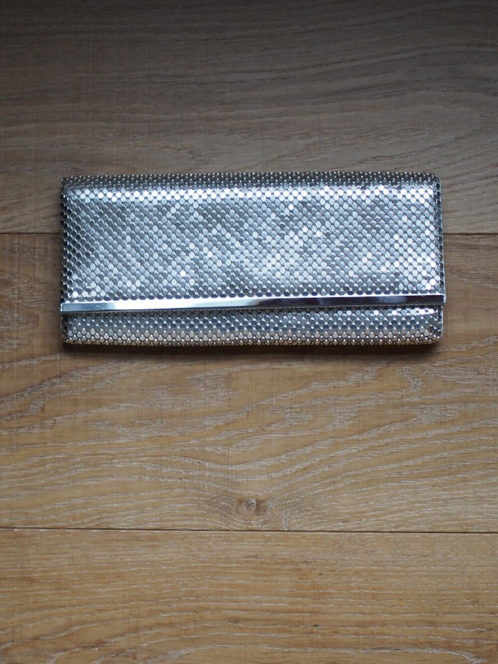 Jessica McClintock | Vintage Silver Metal Mesh Clutch Evening Bag